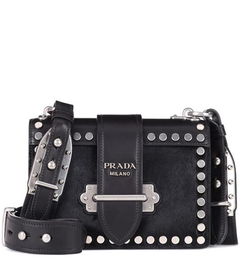 prada cahier color block blakc|Leather Prada Cahier Bag.